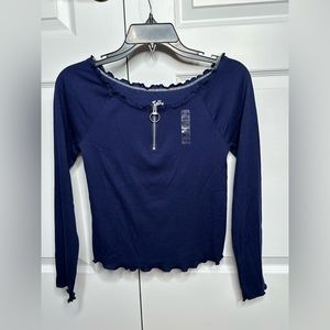 Navy Blue Justice Long Sleeve Shirt